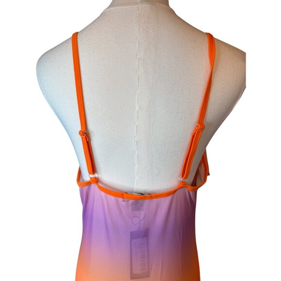 2/$30 NWT PrettyLittleThing 8 Gradient Ruffle Maxi Dress Adjustable Straps - Picture 10 of 16